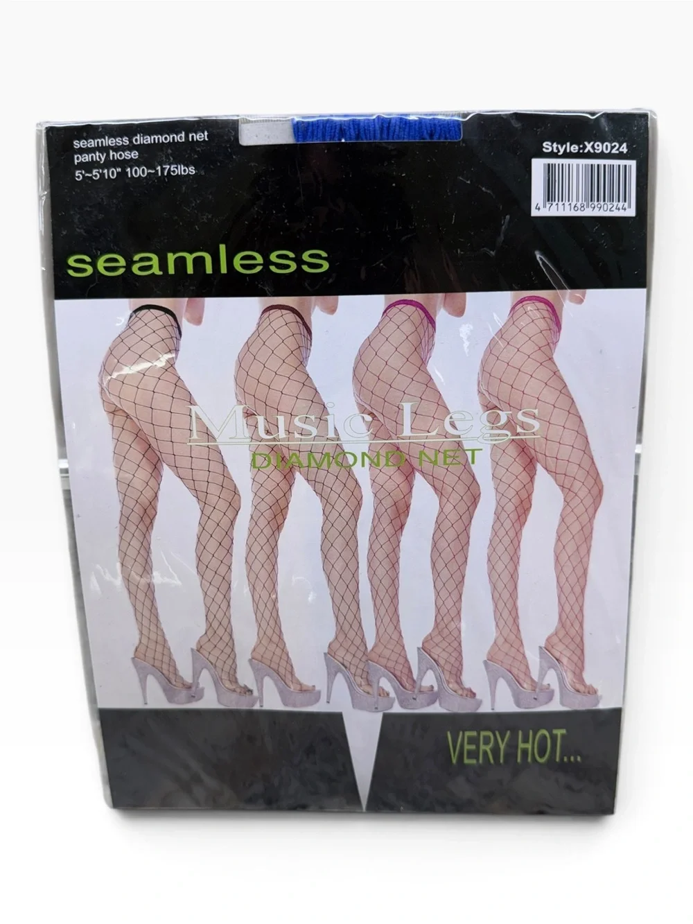 Music Legs Seamless Diamond Net Pantyhose X9024 OS 5’-5’10” 100-175lbs Blue